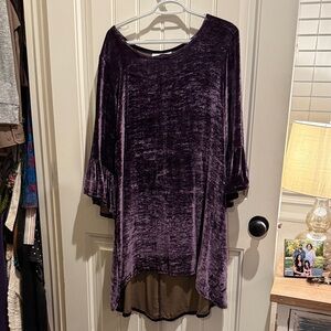 bryn Walker Velvet Tunic in Rich Purple